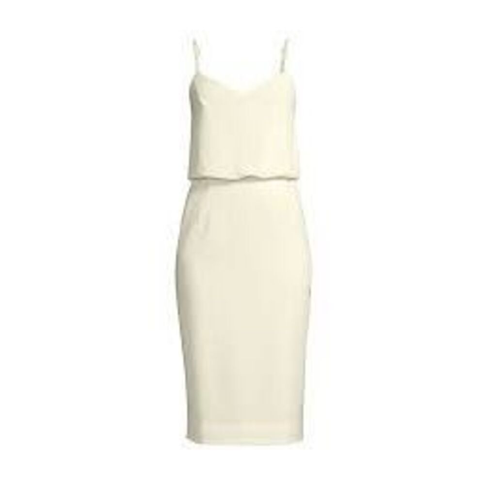 Dress the Population XL Alondra Blouson Dress Off White Bridal Sophisticated NWT
